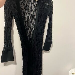 Zara Black Lace Long Sleeve Dress